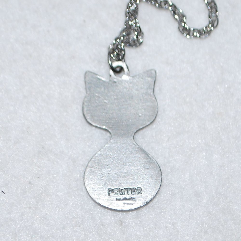 Solid Pewter Cat Necklace - image 5